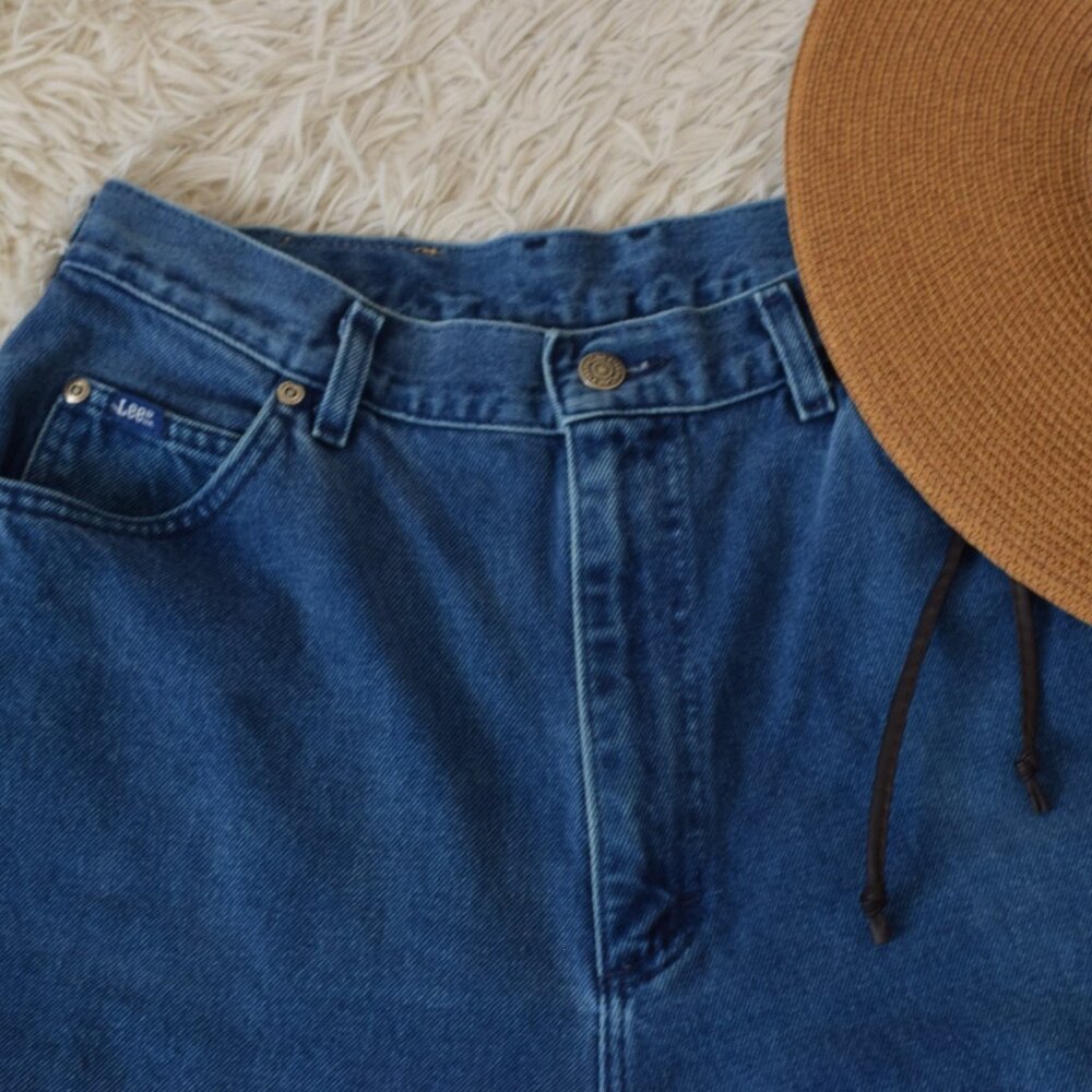 Vintage 90s Blue Cotton Lee Jeans | 32‎ waist